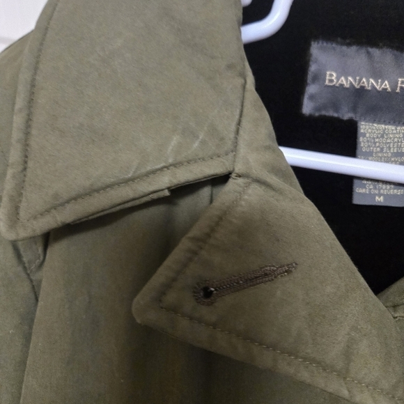 Banana republic jacket women's size medium military green wool blend lined - Picture 5 of 16